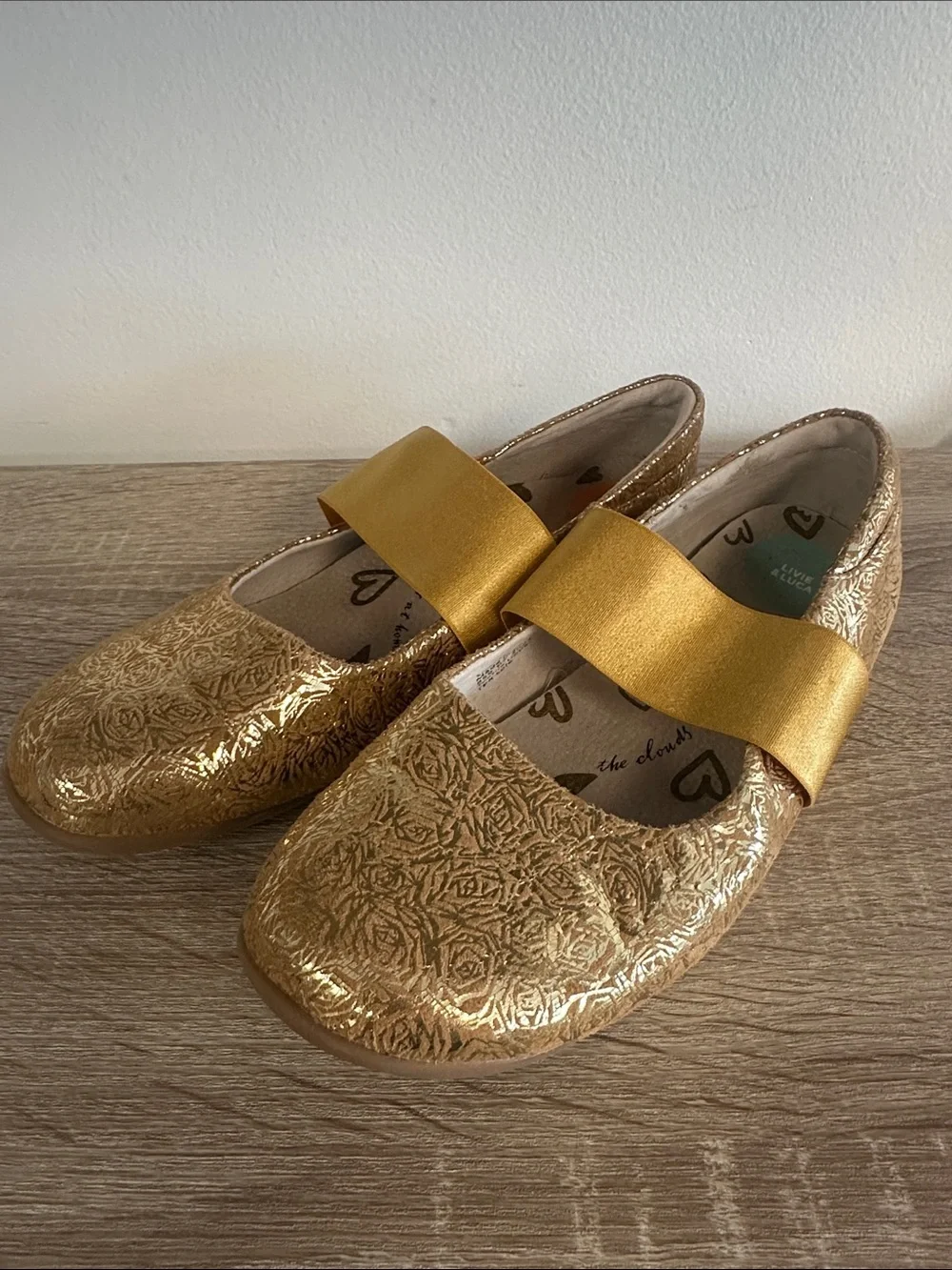 Livie & Luca Gold Rose Bella Ballet Metallic Flat Dress Shoe 3